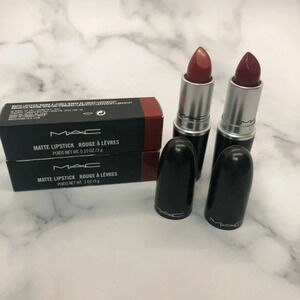Makeup Mac matte lipstick bundle 602/630 chili/d is for danger